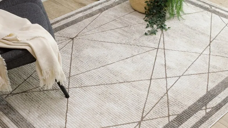 BLISS Z201Z128 Teppich creme / beige – Rahmen, geometrisch, modern, strukturell