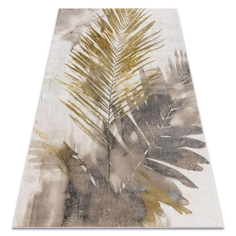 BLISS Z216AZ137 Teppich creme / gold – Palmenblätter, modern, strukturell