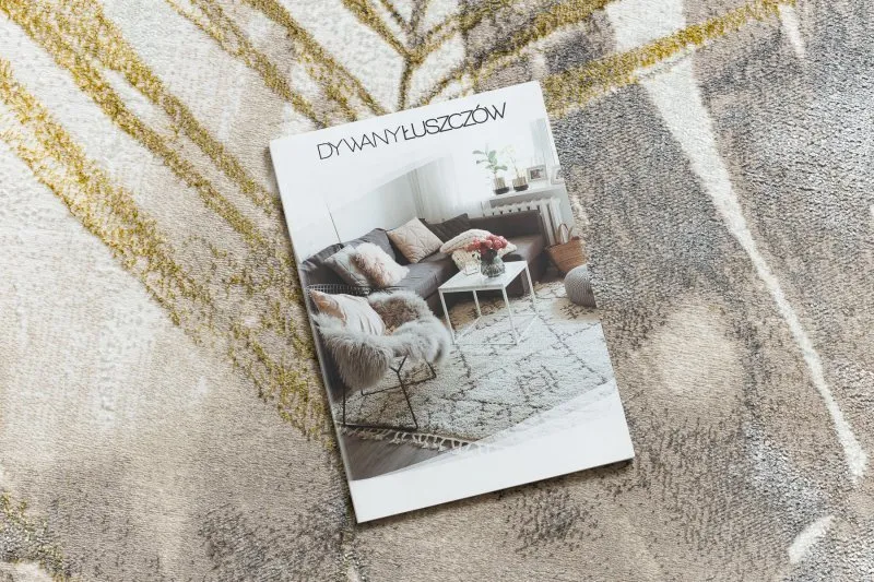 BLISS Z216AZ137 Teppich creme / gold – Palmenblätter, modern, strukturell