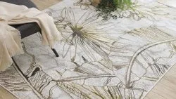 BLISS Z218AZ237 Teppich creme / gold – Blumen, modern, strukturell