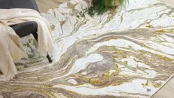 BLISS Z162AZ173 Teppich gold / creme – Abstraktion, modern, strukturell