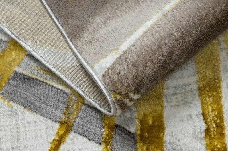 BLISS Z217AZ276 Teppich gold / grau – Palmenblätter, modern, strukturell
