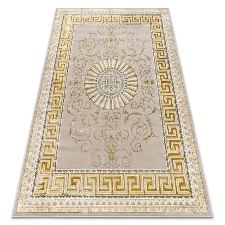 BLISS Z160AZ147 Teppich dunkelbeige / gold – Rahmen, griechisch, Exklusiv, strukturell