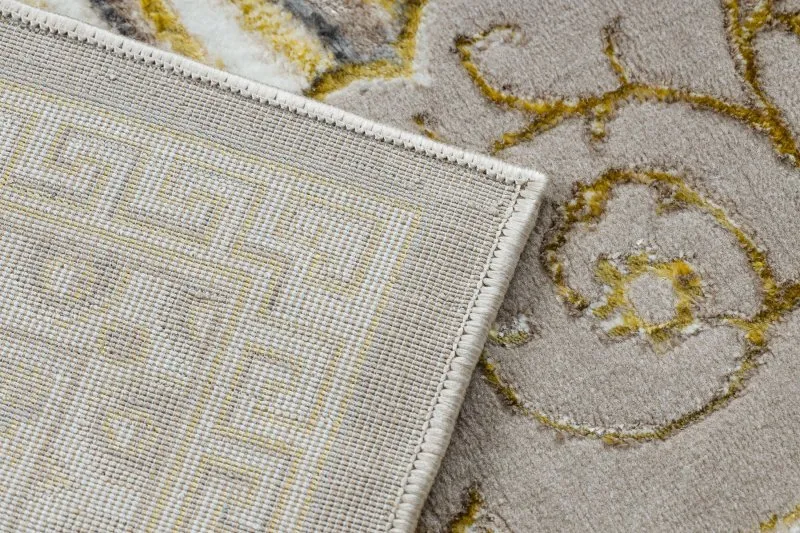 BLISS Z160AZ147 Teppich dunkelbeige / gold – Rahmen, griechisch, Exklusiv, strukturell