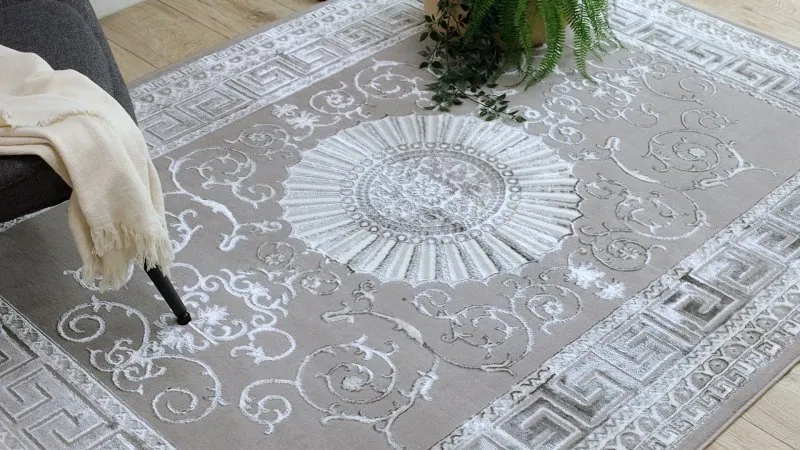 BLISS Z160AZ246 Teppich dunkelgrau / grau – Rahmen, griechisch, Exklusiv, strukturell