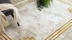 BLISS Z203AZ137 Teppich creme / gold – Rahmen, griechisch, modern, strukturell