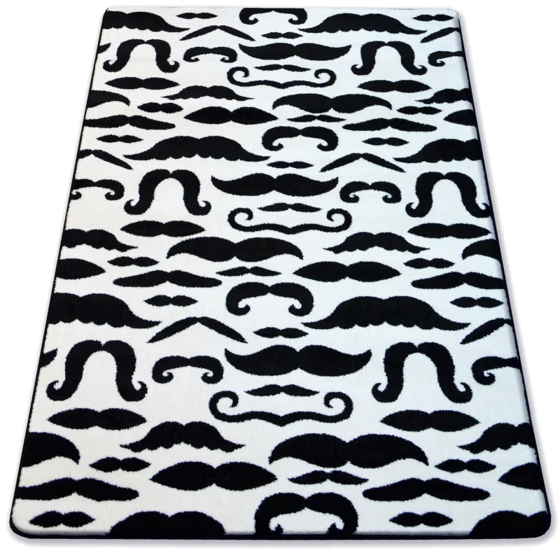 SKETCH Teppich in creme und schwarz, moderner Teppich für Wohnräume