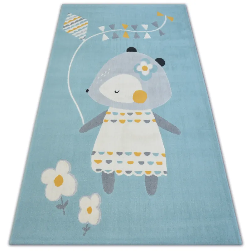 Blauer Teppich mit Mausmotiv, moderner Teppich für Kinderzimmer
