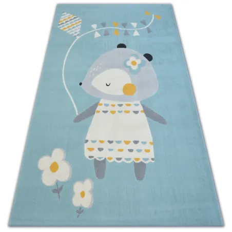 Blauer Teppich mit Mausmotiv, moderner Teppich für Kinderzimmer