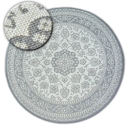 Runder Teppich aus Sisal im bunten Glasdesign für stilvolle Räume