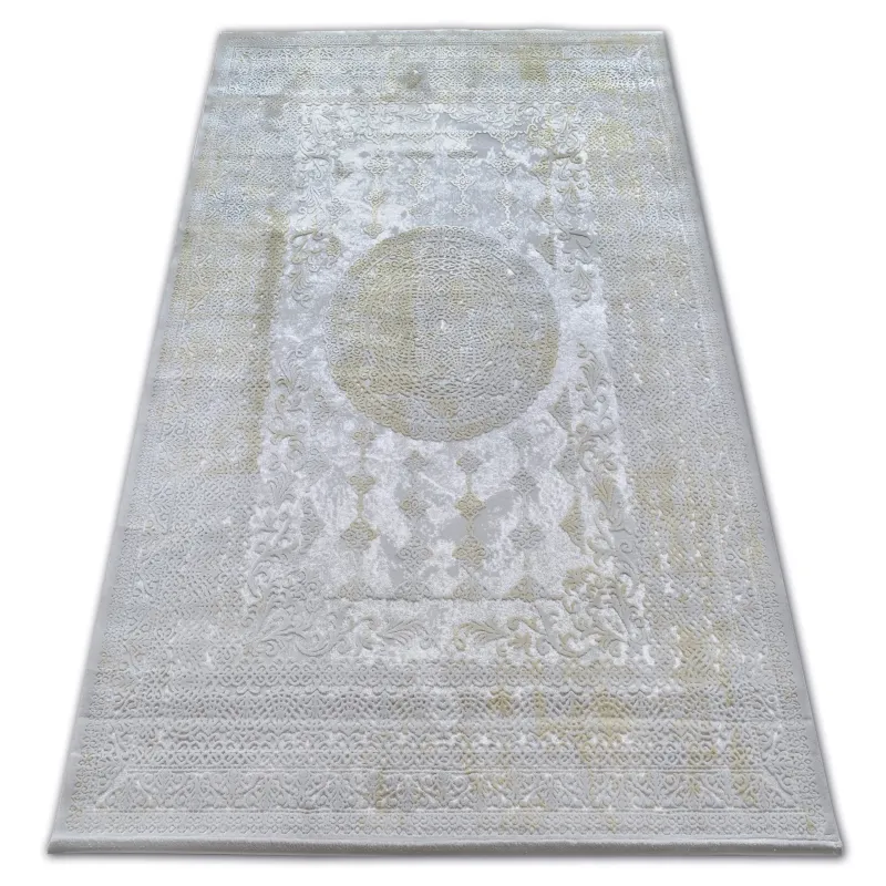 Teppich ACRYL VALENCIA 2328 ORNAMENT grau und senf, moderner Teppich