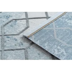 Teppich ideal für das Schlafzimmer, blau-graues Acrylmaterial