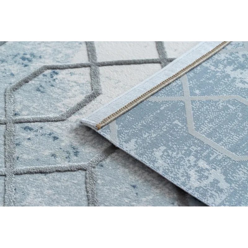 Teppich ideal für das Schlafzimmer, blau-graues Acrylmaterial
