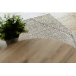 Helle braune Teppich mit ethnischem Muster, ideal für moderne Räume