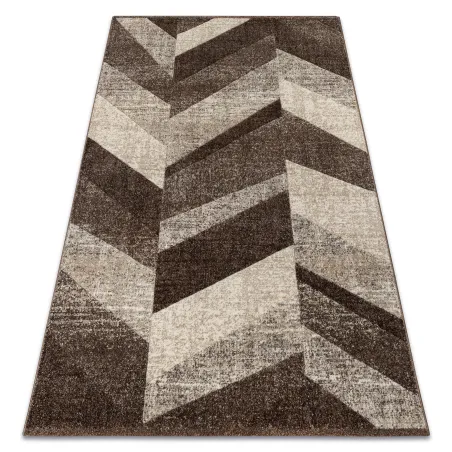 Teppich FEEL 5673/15044 FISCHGRÄT dunkelbraun / beige / creme / grau