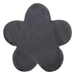 Teppich NEW DOLLY Blume -1 grau anthrazit IMITATION VON KANINCHENPELZ