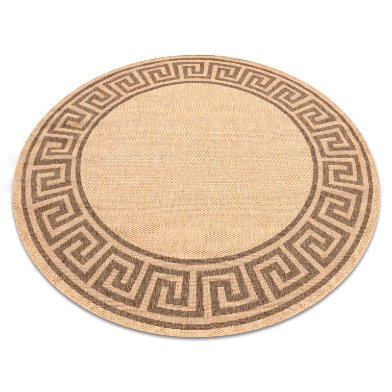 Runder Sisalteppich Floorlux in griechischem Mais/Coffee, 200cm Durchmesser