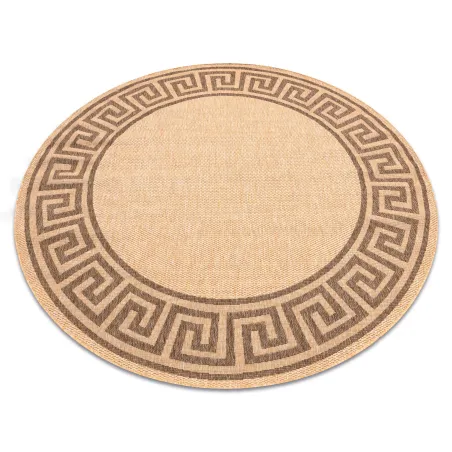 Runder Sisalteppich Floorlux in griechischem Mais/Coffee, 200cm Durchmesser
