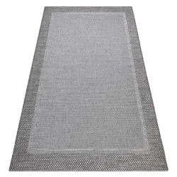 Teppich SCHNURGEBUNDEN SISAL BOHO 46201575 Rahmen grau