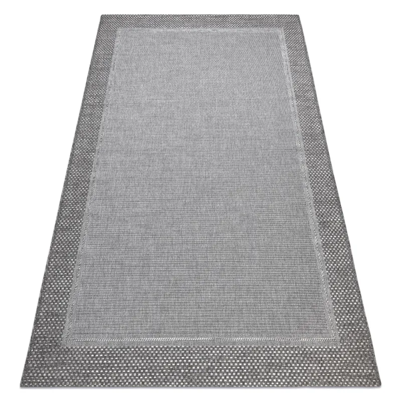 Teppich SCHNURGEBUNDEN SISAL BOHO 46201575 Rahmen grau