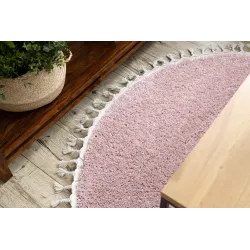 Teppich BERBER 9000 Kreis rosa Berber-Fransen marokkanisch shaggy