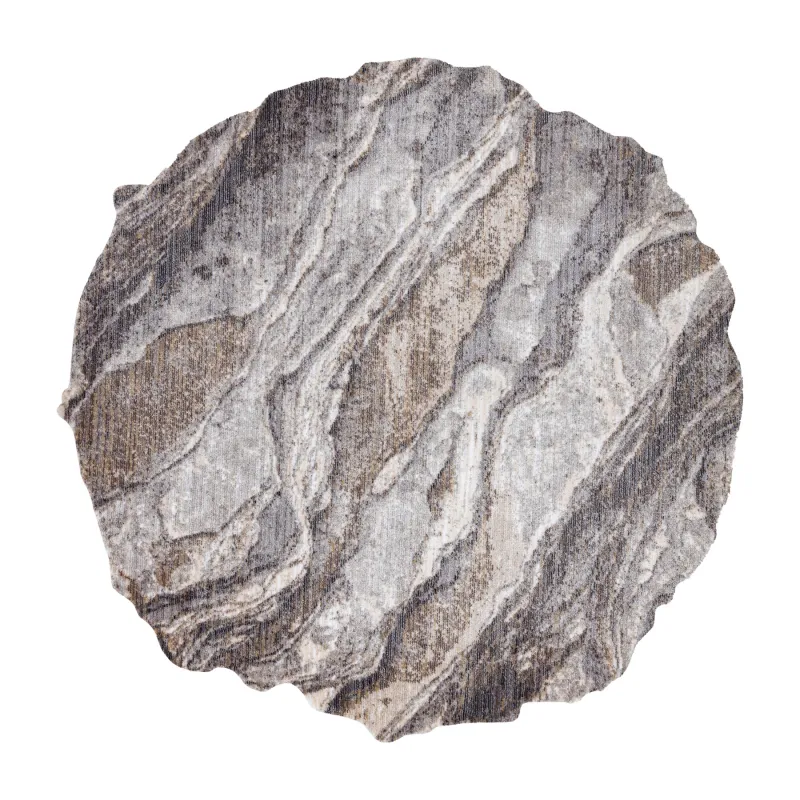 Teppich TINE 75313C Stein, Fels - modern, unregelmäßige Form dunkelgrau / hellgrau