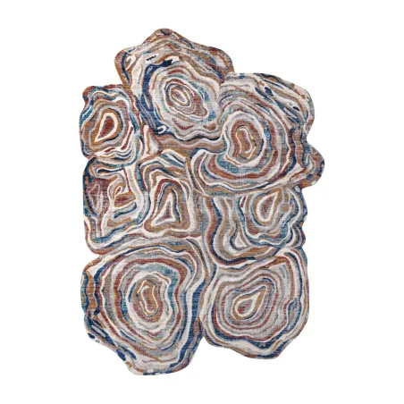 Teppich TINE 75312A Baumstamm, Holz - modern, unregelmäßige Form terrakotta / blau