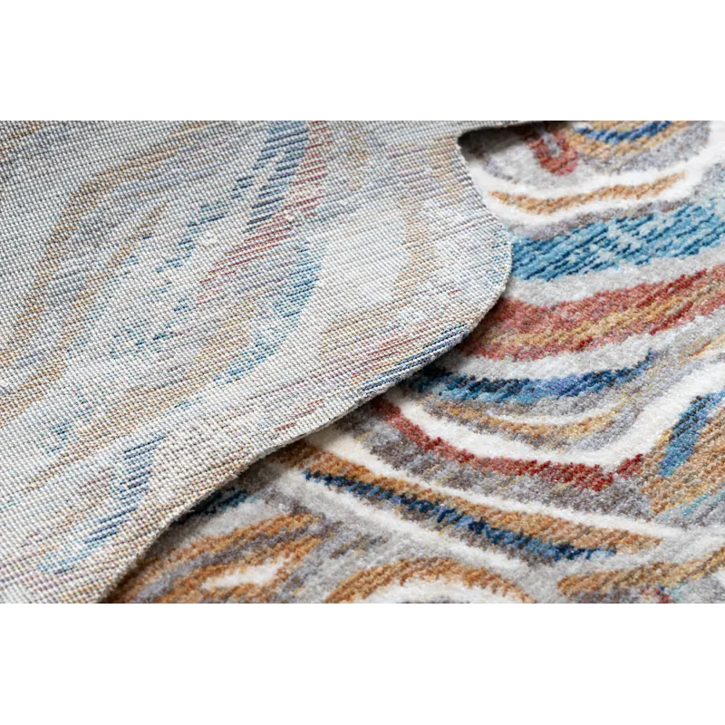 Teppich TINE 75312A Baumstamm, Holz - modern, unregelmäßige Form terrakotta / blau