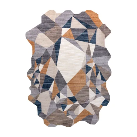 Teppich TINE 75419A Mosaik - modern, unregelmäßige Form grau / gelb