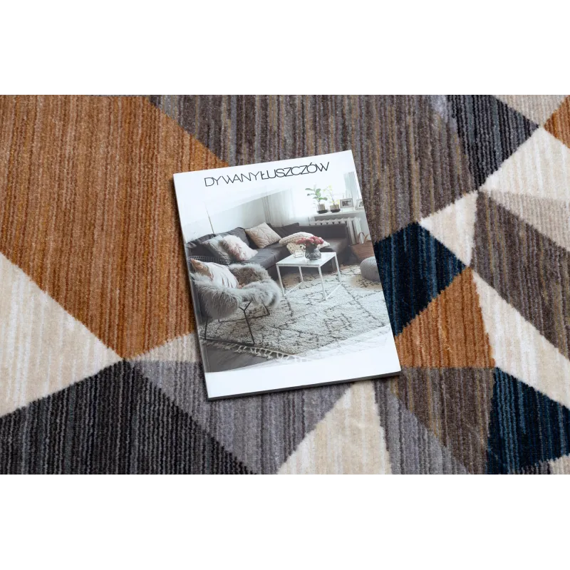 Teppich TINE 75419A Mosaik - modern, unregelmäßige Form grau / gelb