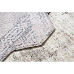 Teppich TINE 75425B Rahmen, Vintage - modern, unregelmäßige Form grau / dunkelblau
