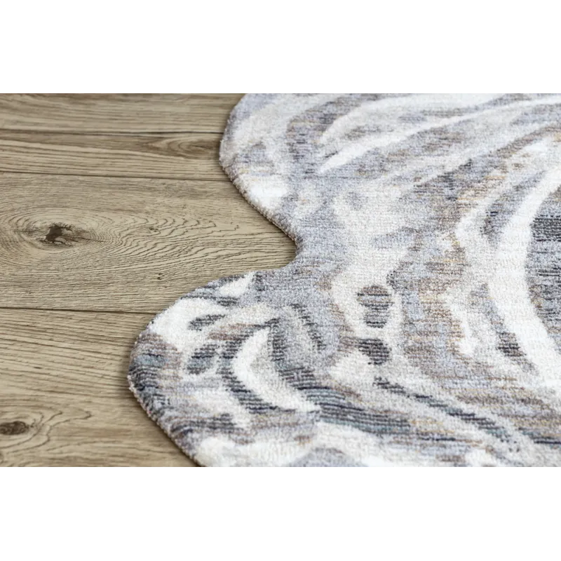 Teppich TINE 75426A Baumstamm Holz - modern, unregelmäßige Form creme / grau
