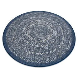 Teppich kreis FLAT Sisal 48834591 Punkte blau