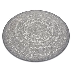 Teppich kreis FLAT Sisal 48834637 Punkte grau