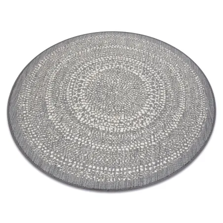 Runder Teppich aus grauem Sisal, perfekt für stilvolle Räume