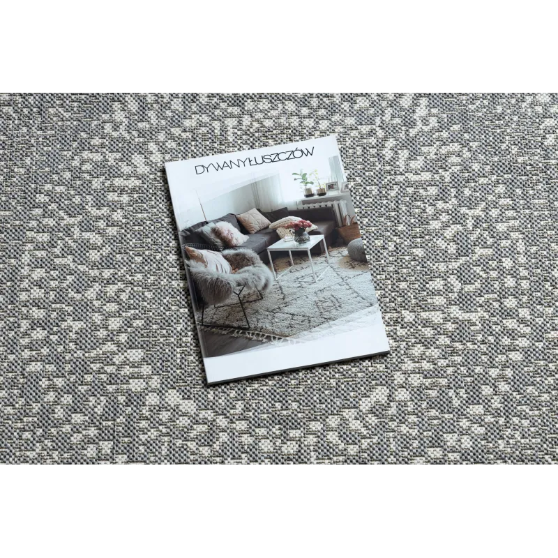 Grauer Sisal Teppich in runder Form, ideal für das Wohnzimmer