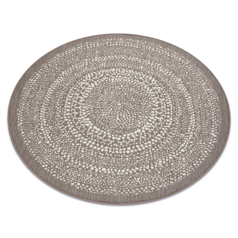 Beiger runder Teppich aus Sisal, perfekt für stilvolle Räume