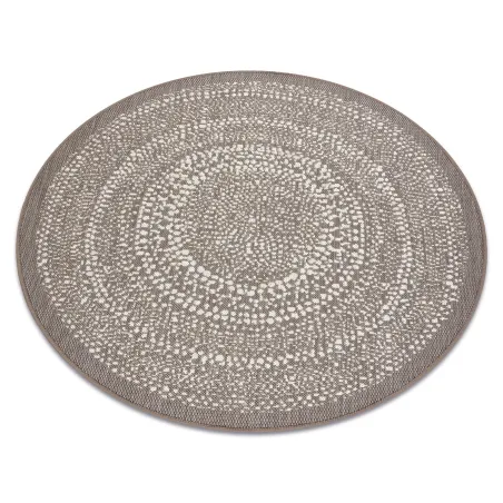 Beiger runder Teppich aus Sisal, perfekt für stilvolle Räume