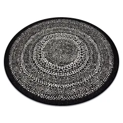 Teppich kreis FLAT Sisal 48834690 Punkte schwarz