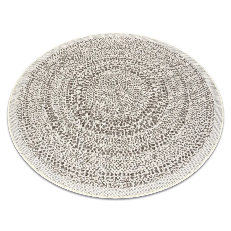 Runder Sisalteppich in Creme, perfekt für stilvolle Räume