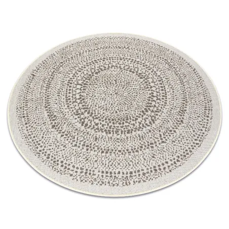 Runder Sisalteppich in Creme, perfekt für stilvolle Räume