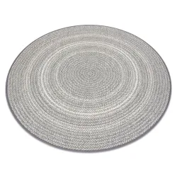 Teppich kreis FLAT Sisal 48837637 Boho, flechten grau