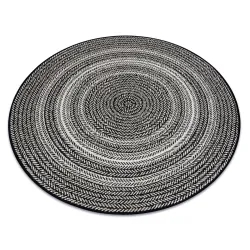 Teppich kreis FLAT Sisal 48837690 Boho, flechten schwarz