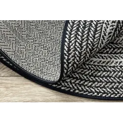 Boho-Stil Gartenteppich aus schwarzem Sisal, wetterfest