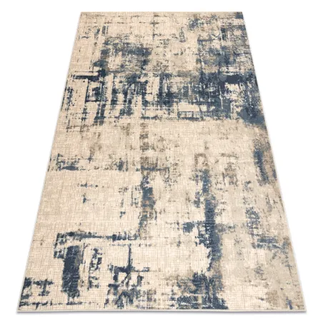 Wollteppich NAIN in beige und dunkelblau, vintage Design, perfekt für das Wohnzimmer