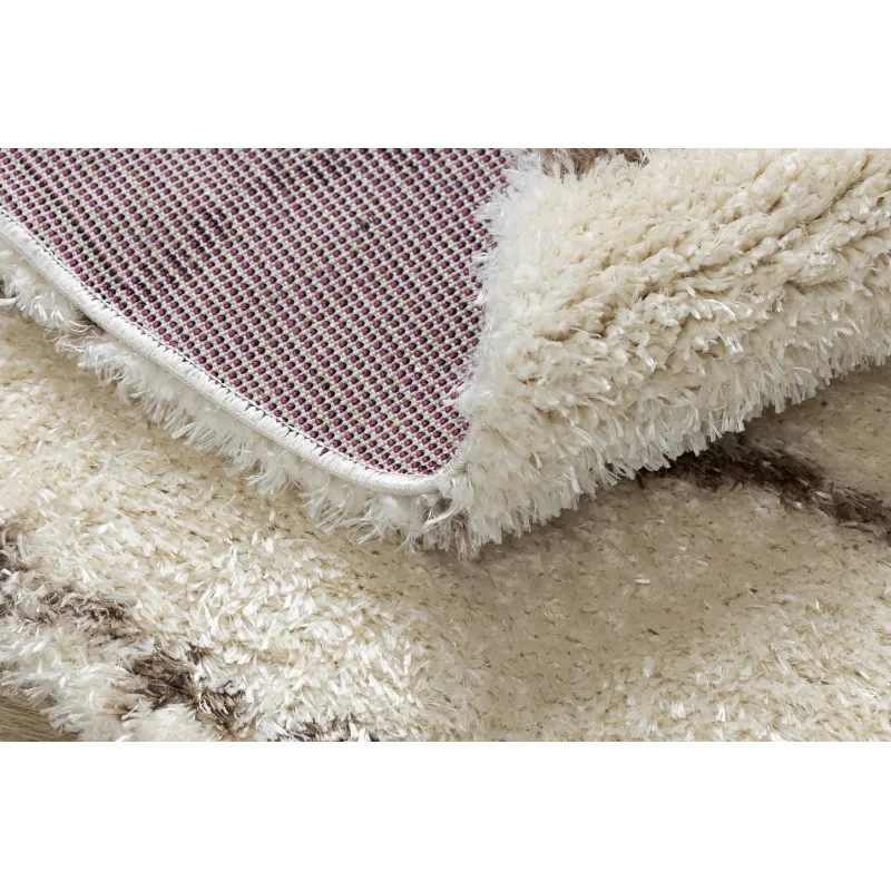 Gemütlicher Shaggy Teppich FLUFFY 2371 für den Garten in Creme und Beige