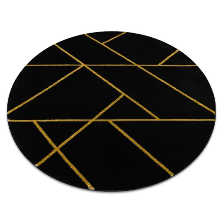Exklusiver EMERALD Teppich 1012 in geometrischem Schwarz-Gold-Design
