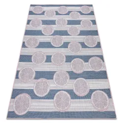 Teppich SISAL SION Grapefruit flach gewebt ecru / rosa / blau