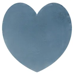 Moderner Waschteppich SHAPE Herz Shaggy - blau plüschig, Antirutsch