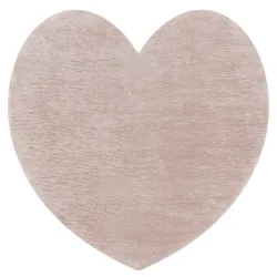 Moderner Waschteppich SHAPE Herz Shaggy - erröten rosa plüschig, Antirutsch